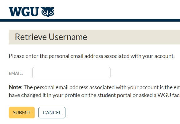 mywgu username recovery page